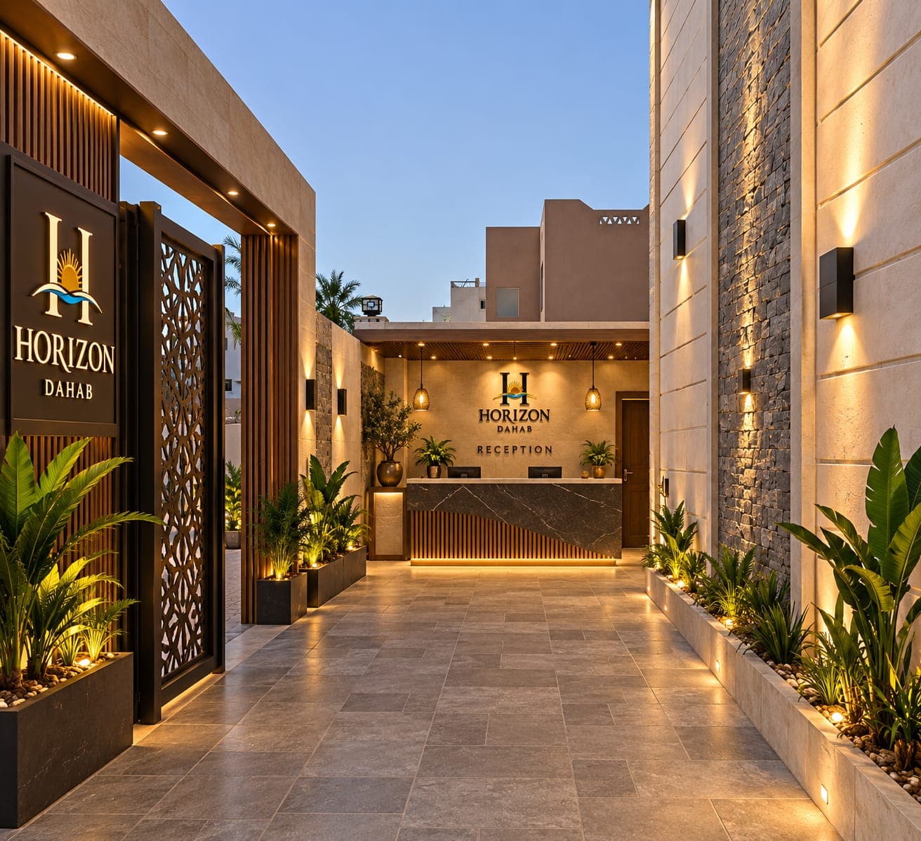 Horizon Dahab entrance leading to reception